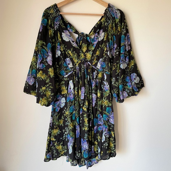 NEW Free People Beck Mini Dress In Black Combo - Picture 5 of 14